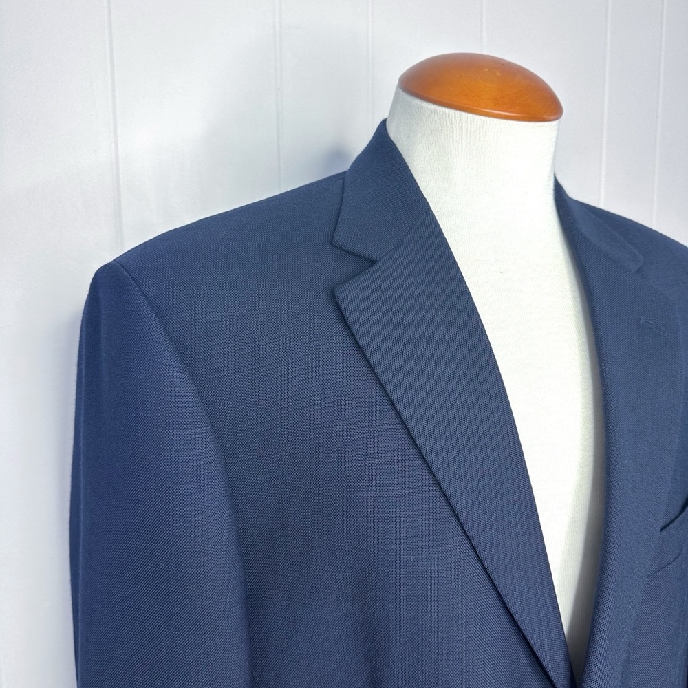 Vintage Stafford Navy Hopsack Gold Button Blazer - Picture 6 of 11